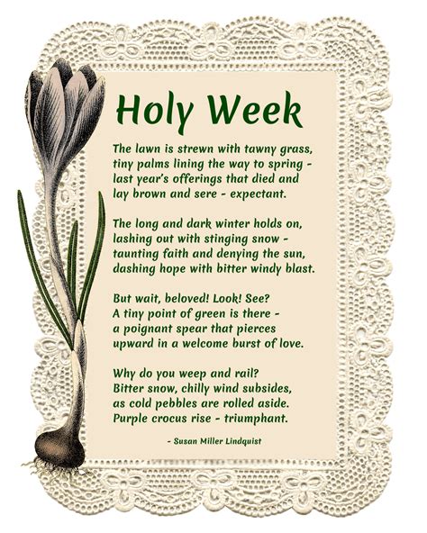 holy week poems and prayers